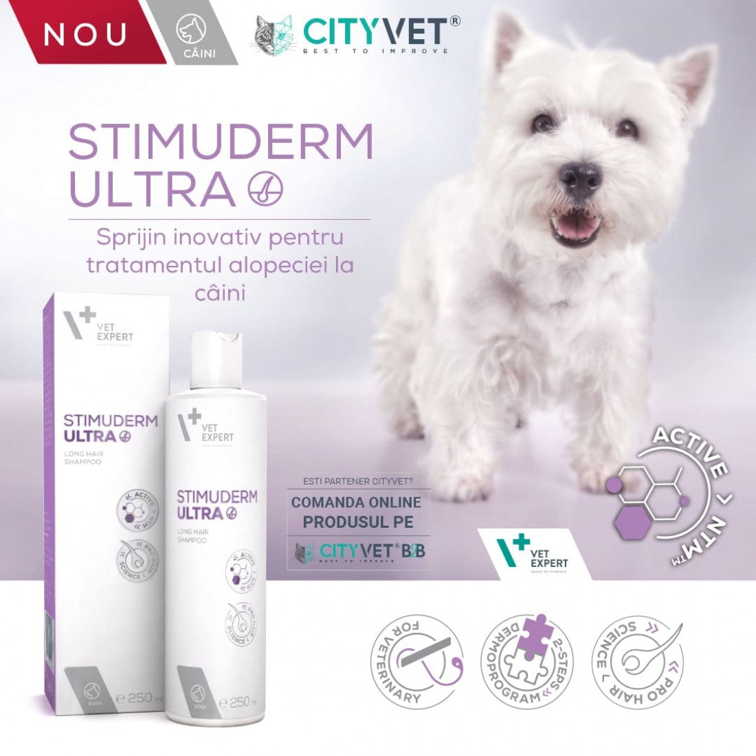 Vet Expert Sampon tratament alopecie caini blana lunga