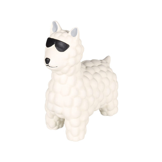 Jucarie catel lama latex alba 15 cm