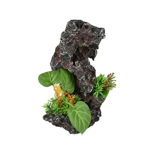 Decor pentru acvariu roca si plante